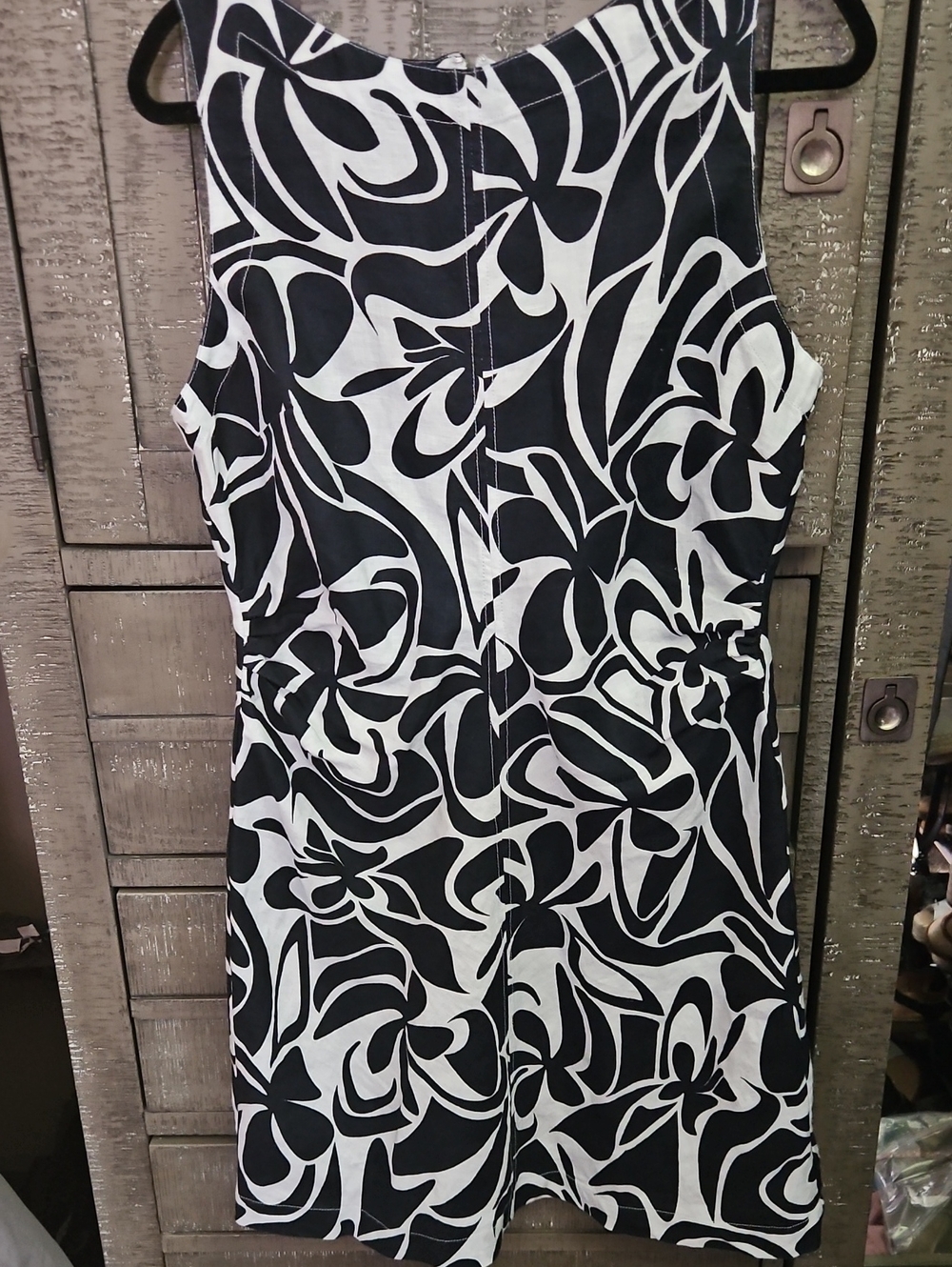 MADEWELL Black & White Floral Sleeveless Dress 100% LINEN